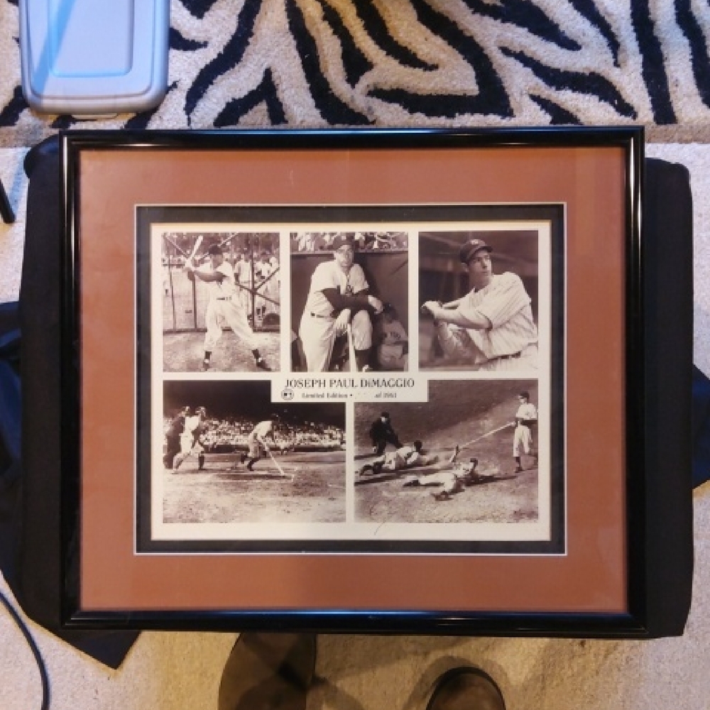 Classic Black and Brown Baseball Photo Frame